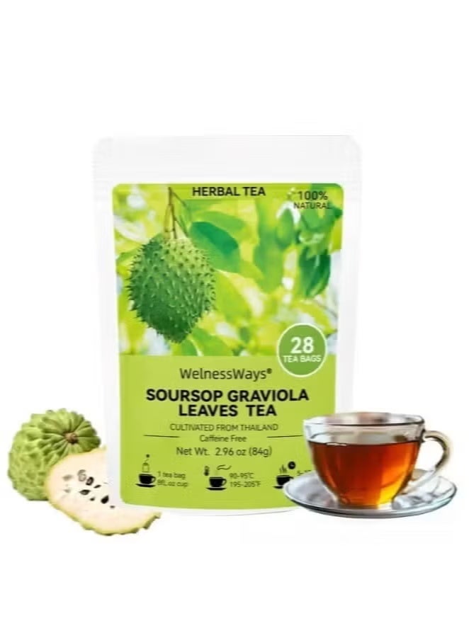100% Natural Soursop Leaf Tea | 28 Tea Bags Boosts Metabolism and Immunity